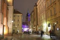 Warsaw Old Town, Poland, at night Royalty Free Stock Photo